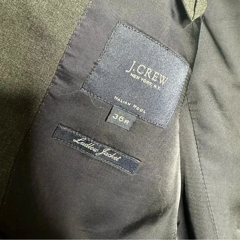 J. Crew Grey Ludlow Italian Super 120’s Wool Two Button Blazer Sport Coat 36R